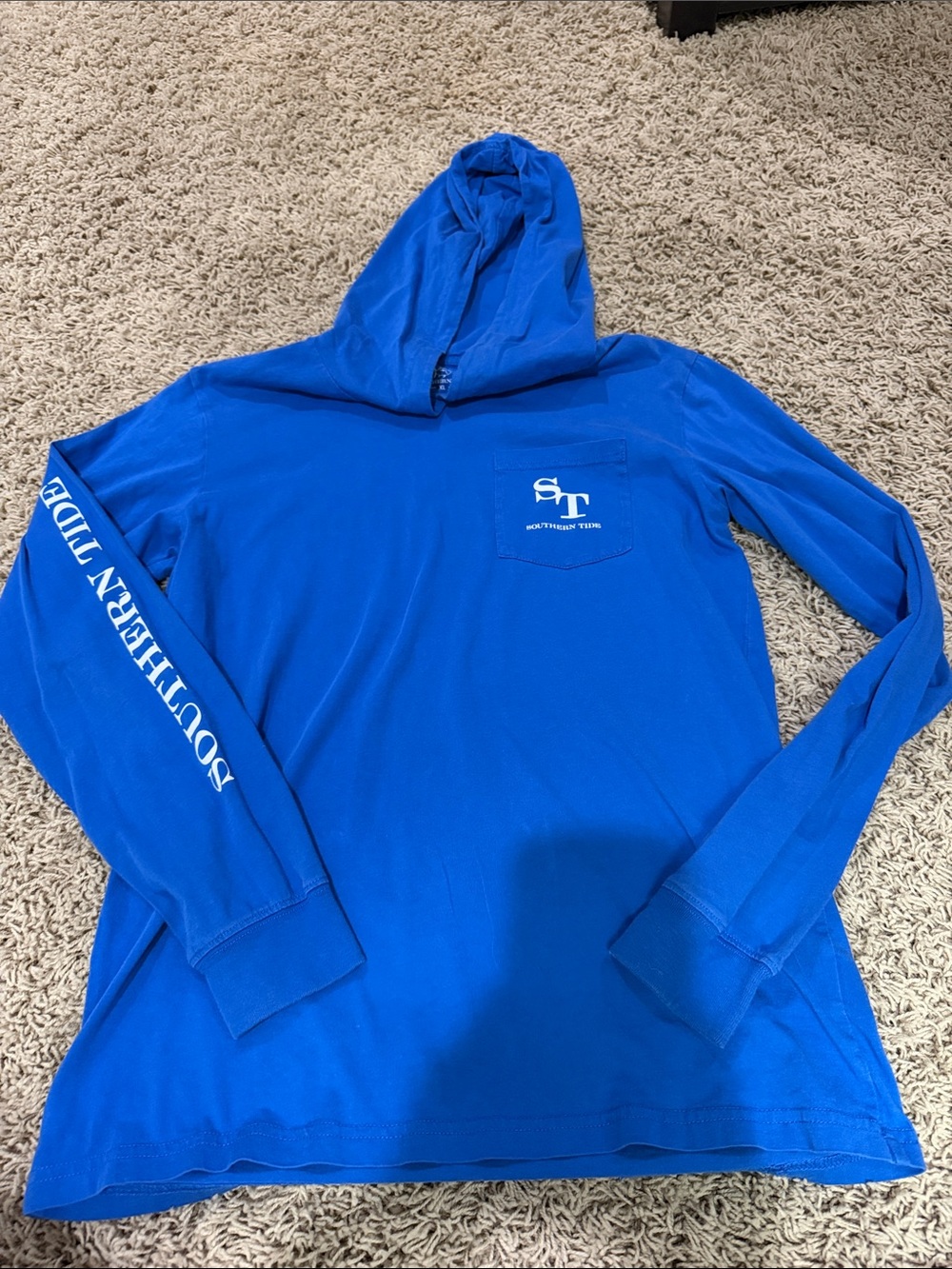 Southern Tide Boys Hooded Long-Sleeve Shirt - Royal Blue